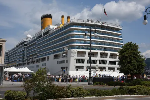Exterior of Costa Deliziosa (Costa Cruises), docked in port